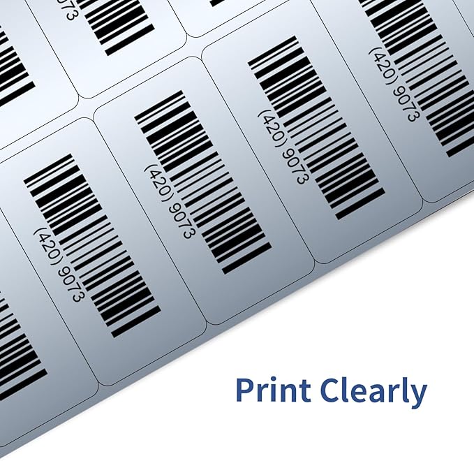 STARLIBOO Shipping Labels Stickers, 2"×4" Printable Silver Mailing Labels for Laser/Inkjet Printing- Matte Silver, Permanent Adhesive Sticker