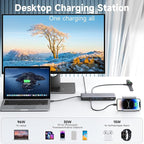 MOKiN Thunderbolt 4 Dock - 16 Ports, USB C Docking Station 3 Monitors for Laptop with 2*Thunderbolt 4 Port, 96W Charger, 2.5Gbps Ethernet for Dell, HP, Lenovo, MacBook（Intel Thunderbolt™ Certified）