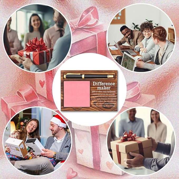 Thank You Appreciation Gifts for Leader Boss Best Mom Mentor Teacher Coworker, Inspirational Quote for Desk Self-Stick Note Pad Holders YB355