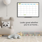 JILoffice Dry Erase Calendar Whiteboard - Magnetic White Board Calendar Monthly 36 X 24 Inch, 2 Pack, Black Aluminium Frame Wall Mounted Board for Office Home and School