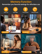 Desk Lamp with Dual Head & 10W Smart Dual USB Charging Port 5 Color Modes Dimmable Reading Light 2600 Lumens 12W Table Lamp for Bedside Office, Adapter Include