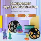 FLASHFORGE Rapid PLA Gradient Filament 1.75mm Rainbow Corals, Transform Colors Smoothly & Fast, High Flow Speedy 3D Printer Filament, Experience Exceptional Performance with 500mm/s Fast Printing