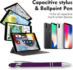 12 PCS 2 in 1 Stylus Ballpoint Pen with Stylus Tip, 1.0 mm Black Ink Metal Pen Stylus Pen for Touch Screens (Silver & Mix-1)