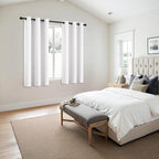 MIULEE Pure White Room Darkening Curtains for Bedroom Living Room 63 Inches Long 2 Panels, Thermal Insulated Energy Saving Drapes Solid Grommet Top Noise Reducing Window Treatments 40x63 Inch