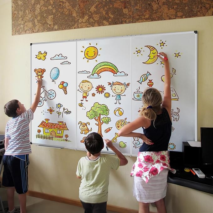 XBoard Magnetic Whiteboard 72 x 48 Inch, 6'x4' Dry Erase Board with Aluminum Frame | Foldable Wall-Mounted Whiteboard for Home Office, Classroom, Conference Room