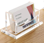 PARTSPOWER 4 Packs Acrylic Business Card Holders for Desk, Horizontal Clear Business Name Card Display Stand, Desk Accessory Business Name Card Organizer (Horizontal, 1-Slot)