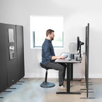 VIVO Freestanding 72 x 66 inch Privacy Panel, Cubicle Divider, Acoustic Wall Partition, x3 24 inch Panels, Dark Gray, PP-3-T072D