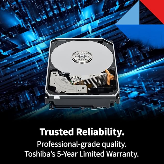 Toshiba X300 PRO 10TB High Workload Performance for Creative Professionals 3.5-Inch Internal Hard Drive – Up to 300 TB/Year Workload Rate CMR SATA 6 GB/s 7200 RPM 512 MB Cache - HDWR71AXZSTB