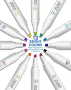 SFAIH Dry Erase Markers Chisel Tip with Magnetic Whiteboard Eraser, 72 Bulk 12 Assorted Colors White Board Markers for Teachers, Versatile Lines, 1s Quickly Dry, Perfect for Classroom and Office