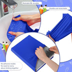 Sherr 14 Pack Stretchable Book Covers Reusable Jumbo Bookcloth 9" x 11" Durable Washable Back to School Book Cover Protector for Most Hardcover Books Textbooks(Blue,Classic)