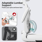 TRALT Office Chair Ergonomic Desk Chair, 330 LBS Home Mesh Office Desk Chairs with Wheels, Comfortable Gaming Chair, High Back Office Chair for Long Hours (White)