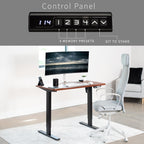 VIVO Electric 43 x 24 in Standing Desk, Memory Height Adjustment, 1B Series, One-Piece Dark Walnut Top, Black Frame, DESK-KIT-1B4D