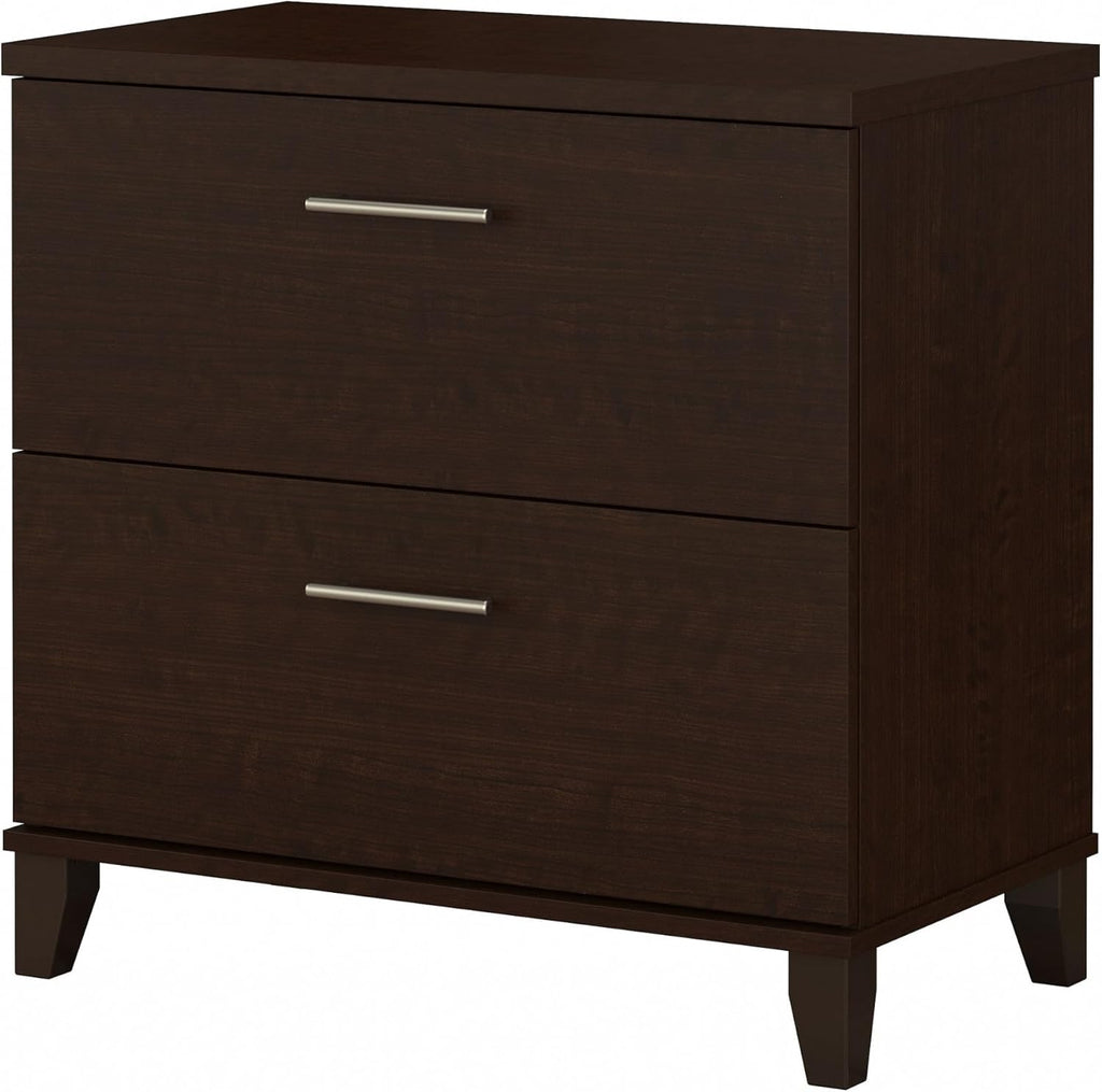 Bush Furniture Somerset 2 Drawer Lateral File Cabinet in Mocha Cherry