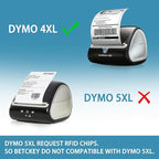 BETCKEY - Compatible DYMO 1744907 (4" x 6") Shipping Labels, Perforated, Compatible with DYMO Labelwriter 4XL Rollo & Zebra Desktop Printers, NOT Fit 5XL [2 Rolls/440 Labels]