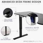 VIVO Electric 63 x 32 in Standing Desk, Memory Height Adjustment, 1B Series, Dark Walnut Top Black Frame, DESK-KIT-1B1D