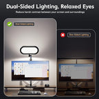 Eye-Caring Desk Lamp for Home Office – LED Soft Light with Knob Remote, Stepless Dimming & Color, Memory, Metal Table Lamp for Zoom, Studying, Video Conference, Flicker-Free, Glare-Free