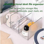 Acrylic Desk File Organizer,Office Desktop Binder File Folder Mail Organizer,Handbag Purse Book record Magazine Holder (2 Pack)