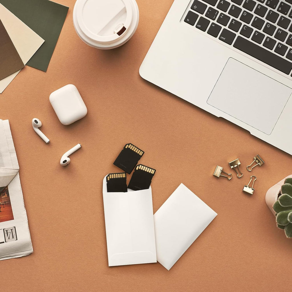 ValBox #1 Coin Envelopes 500Pcs/Box 2.25 x 3.5 Small Parts Envelope with Gummed Flap for Home, Garden or Office Use, White Kraft Seed Envelopes