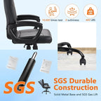 CLATINA Mid Back Leather Office Executive Chair with Lumbar Support and Padded Armrestes Swivel Adjustable Ergonomic Design for Home Computer Desk 4 Pack