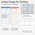 Time Clocks for Employees Small Business, Auto-Align Time Clock, 6 Punches per Day Time Machine, Clock in Machine for Employees with 100 Time Cards, 2 Ink Ribbons and 4 Racks(Military time)