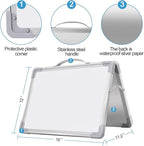 H-Qprobd Small Dry Erase White Board - 16"x 12" Double Sided Mini Foldable Magnetic Desktop whiteboard for Kids Drawing, Teacher Instruction and Meeting Discuss