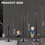 Coat Racks FreeStanding with 14 Hooks, Natural Wood Coat Rack with Solid Round Base, Adjustable Height Coat Racks, Easy Assembly for Hallway, Bedroom and Office (Rosewood Ruyi Hook)