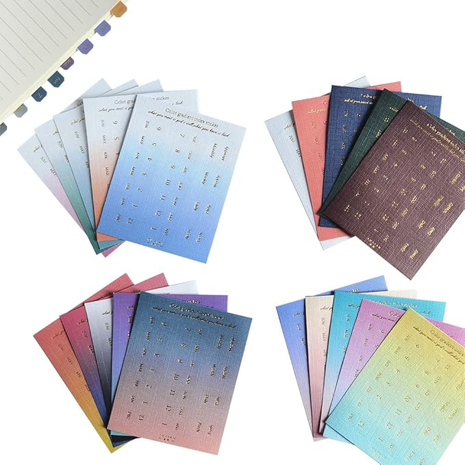 10 Sheets Monthly Adhesive Index Tabs Colorful Monthly Separator Tabs for Office Study Planners Organizations (All Four Colors)