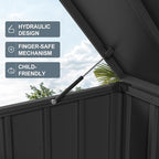 PURPLE LEAF Outdoor Deck Box 160 Gallon Waterproof Lockable Storage Box Container with Lid Deck Organization for Patio Cushions Side Table Pool Accessories Garden Tools, Gray