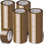 36 Rolls Brown Packing Tape with Dispenser, 1.88" X 60 yd Shipping Tape Bulk, Total 2160 yards, 2.6 mil, 3" Core, Tan Packing Tape Refills, Carton Sealing Tape for Moving Boxes, Package, Mailing