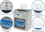 Pyramid Time Systems - Model 3800 Auto Totaling Time Clock, Electronic Time Punch Clock for Small Business, Bundle Includes: 50 Time Cards, 1 Ink Ribbon and 2 Security Keys - Ivory