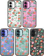 MOSNOVO Case for iPhone 16 Plus, [10ft 4X Military-Grade Drop Protection] Durable & Shockproof Phone Case Cover Design for iPhone 16 Plus - Strawberry Garden - Clear Black