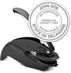 MaxMark Notary Seal Round Embosser for Delaware State - Includes Gold Burst Seal Labels (50 Count)