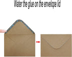 100 Qty 5.25 x 7.25 inches Printable A7 Invitation Envelopes & 100 Qty Flat Cards, Self Seal 120GSM Brown Kraft Paper Envelopes for Invitations, Papers, Photos, Documents, Wedding