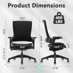 CLATINA Office Chair Swivel Executive Chair, Adjustable Ergonomic Computer Chair with 3D Armrest and Lumbar Support, Fabric Backrest Task Chair for Home Office Conference Room