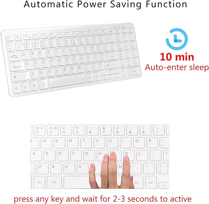 Wireless Bluetooth Keyboard, Universal Multi-Device Keyboard with Number Pad and Media Hotkeys, USB + Dual BT Connection, Ergonomic Design Slim for Windows Computer/Laptop/Tablet