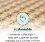 Elementree Paper Bubble Wrap Sheets for Packing, Moving, & Shipping - 12" x 12" x 250' - Eco-Friendly Kraft Bubble Paper - Recyclable Cushioning Wrap - Made in the USA (01913)