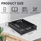 Leather 1-Layer Letter Tray Stackable File Document Tray,A4 Paper Case Rack Desk Office Supplies Organizer Holders,Desktop Organization, Pen Mail Magazine Storage Box(Black)