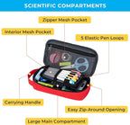 ECHSRT Big Pencil Case, Aesthetic Portable Zipper Pencil Bag with Hidden Pocket, Special Pouch for Men Women Adults, Stationery Organizer Pen Cases for Office Travel, Red