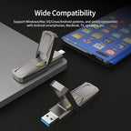 Netac 256GB Portable External USB Solid State Drive Type-c and USB 3.2 Dual Interface, up to 400MB/s Security Protection for Data Storage, Expansion of Storage for Photos/Videos/Music/Files, US5