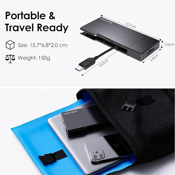 WAVLINK USB C Docking Station Dual Monitor, 2K HDMI, 1080P VGA, 5 Gbps USB 3.0, SD/TF Card Reader, 1Gbps Ethernet Port for Laptop Windows MacOS