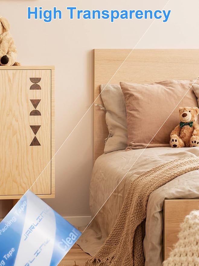 JARLINK Clearer Packing Tape 12 Rolls, Heavy Duty Packaging Tape for Shipping Packaging Moving Sealing, 2.8mil Thicker, 1.88 inches Wide, 60 Yards Per Roll, 720 Total Yards