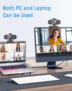 2K Webcam for PC Mac Laptop with Microphone,Full HD Web Cam for Streaming with Privacy Cover Sliders,USB C Web Camera for Desktop Computer Monitor,External Small Best Webcam For Microsoft Teams Gaming
