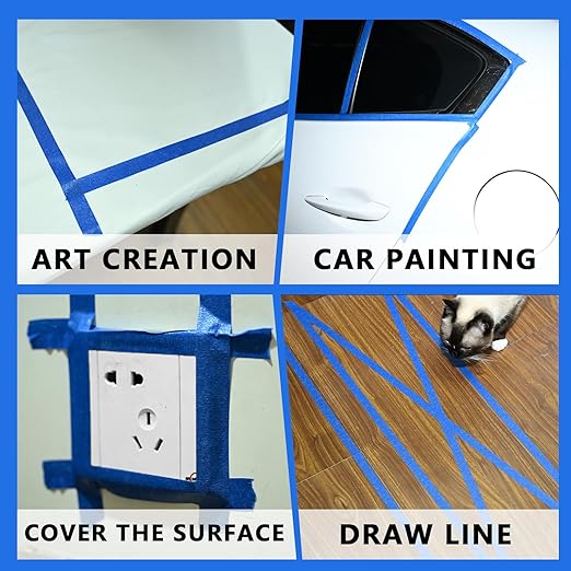 SWRT 2 Inch x 55 Yards x 12 Rolls (660 Total Yards) Premium Blue Painters Tape - Masking Tape, Paint Tape, Multi-Surface Blue Tape for Painting, No Residue, Easy Removal, Decorating, Trim, Crafts