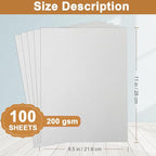 100 Sheets Grey Cardstock 8.5 x 11 Certificates Paper, 200gsm/75lb Premium Gray Card Stock Printer Paper for Card Making, Thank You Cards, Business Cards, Menus, Scrapbooking