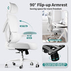 TRALT Office Chair Ergonomic Desk Chair, 330 LBS Home Mesh Office Desk Chairs with Wheels, Comfortable Gaming Chair, High Back Office Chair for Long Hours (White)