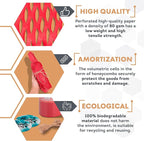 Red Honeycomb Packing Paper for Moving Breakables, 15 Inch x 100 Feet. Fragile Shipping Supplies. Perforated Packing Materials for Fragile Items. Moving Paper Wrap. Eco Friendly Packaging