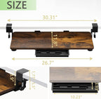 ETHU Keyboard Tray Under Desk, 26.77" X 11.81" Large Size Keyboard Tray with C Clamp-on Mount Easy to Install, Computer Keyboard Stand, Ergonomic Keyboard Tray for Home and Office