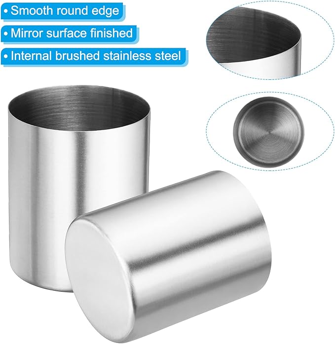 PATIKIL Pencil Holder, 3 Pack Pen Holder for Desk Stainless Steel Pencil Holders Cup Organizer Makeup Brush Holder for Desk Accessories, Silver