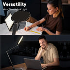LED Desk Lamp for Home Office, Desk Light for Video Call, 3 Color Temperature 10 Brightness Computer Light, Dimmable Led Desk Light with Memory & Timer Func, Metal Swing Arm Table Lamp