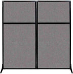 Versare Workstation Partition | Portable Wall Divider | Modern Office Cubicle | Free Standing Privacy Screen | Flexible Work Space | 66" x 70" Slate Fabric Panels